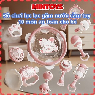  Đồ chơi nhạc cụ lục lạc 10 món cho bé sơ sinh an toàn xúc xắc trống kèn phát triển giác quan 