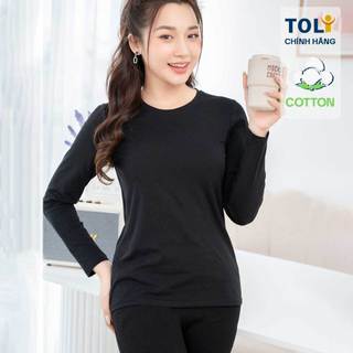  Áo Thun Tay Dài Nữ TOLI LHB11 - Cổ Tròn Màu Trơn Form Vừa Dáng Vải Cotton 4 Chiều Mềm Mịn Dễ Chịu 
