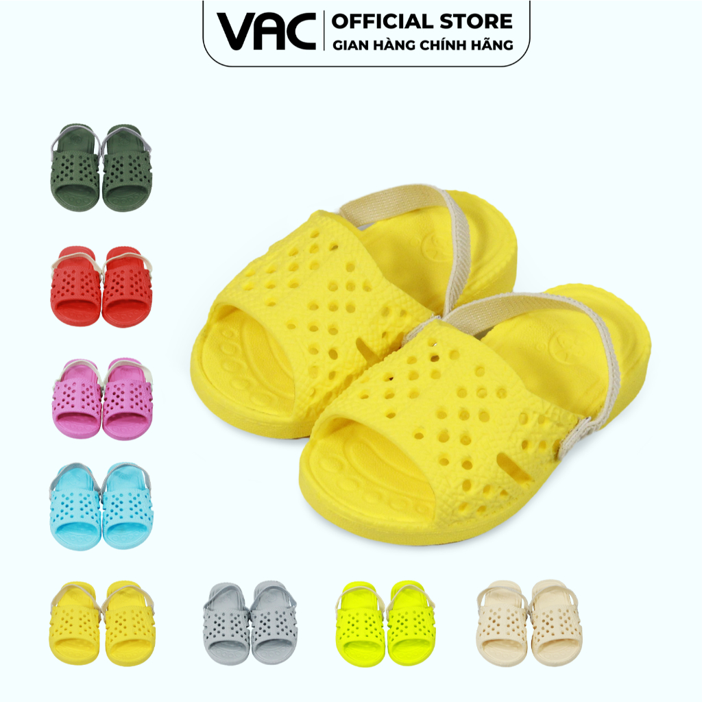 Dép tổ ong cho bé dưới 1 tuổi E197C-1 VAC size 11-14 nhựa EVA cao cấp êm chân có kèm quai thun