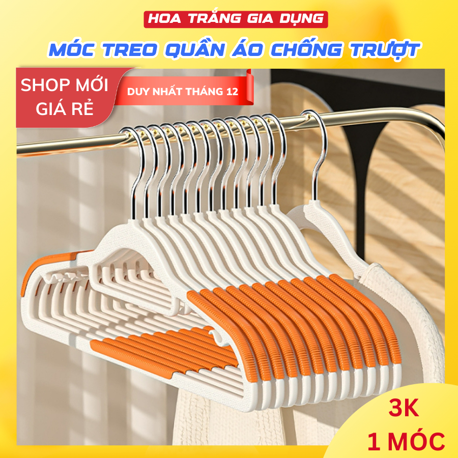 (Loại 1) SET 50 Móc Treo Quấn Áo Chống Trượt, Móc Nhựa Treo Quần Áo Đa Năng Xoay 360 Độ Chịu Lực Tốt