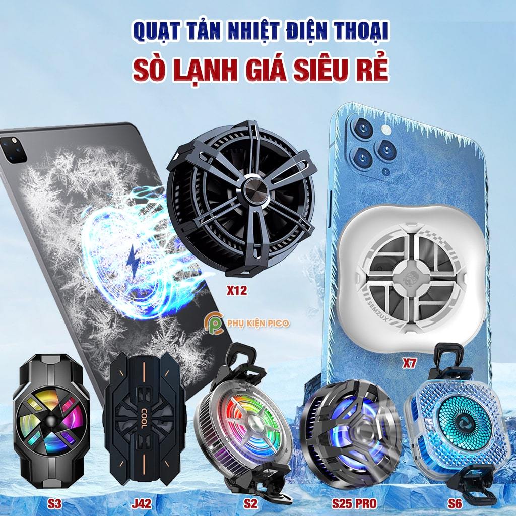 Quạt sò lạnh tản nhiệt điện thoại S3 / S2 / X7 / X12 / X65 / SL39 / SL50 / X65 / J86 Pro / C50 / J42