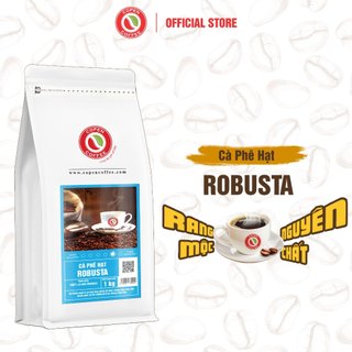 Cà phê hạt Robusta gói 1kg - Rang mộc - Đắng đậm - Pha máy/pha phin - Copen Coffee