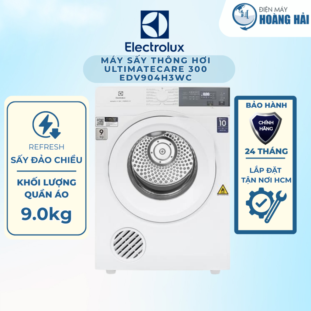 EDV904H3WC | Máy sấy thông hơi Electrolux UltimateCare 9 kg EDV904H3WC - Hàng chính hãng