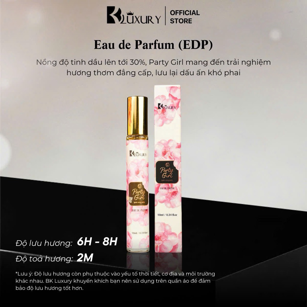 Nước Hoa BK Luxury PARTY GIRL 10ml - Bùng nổ tiệc tùng với hương thơm quyến rũ