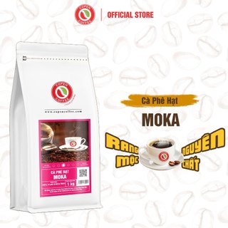 Cà phê hạt hiệu Moka 1kg - Rang mộc, ít đắng, chua nhẹ -Pha máy/pha phin - Copen Coffee