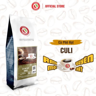 Cà phê hạt Culi gói 200g (ST) - Rang mộc - Đắng mạnh, thơm nồng - Pha máy/pha phin - Copen Coffee
