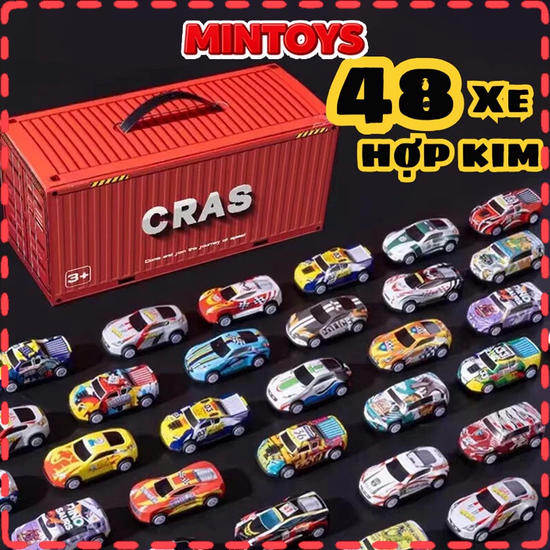 Mô Hình Xe Thể Thao 48 Xe Bằng Hợp Kim Chiếc Chạy Đà Đường Đua Trong Hộp Đựng Hình Containner