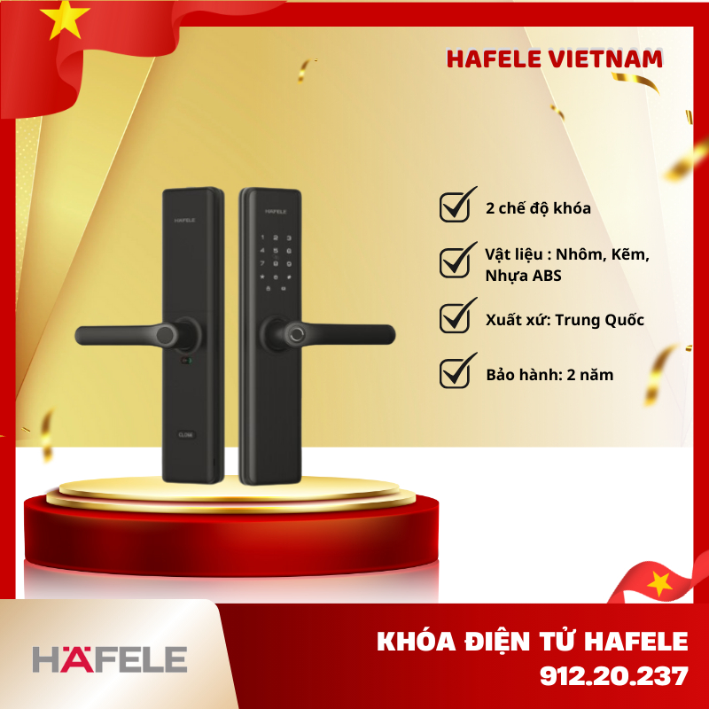 Khóa Điện Tử DL7600 Hafele 912.20.237 - Tích Hợp Nhà Thông Minh Qua Sóng Z-Wave - FEM