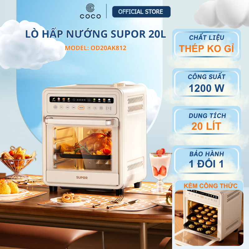 Lò Nướng SUPOR 20L OD20AK812 – Công Suất 1400W, Điều Khiển Nút, Thương Hiệu Pháp
