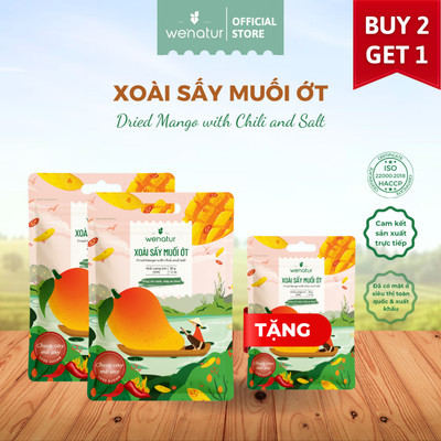 [COMBO GIÁ TỐT] Combo 2 Xoài sấy muối ớt we'natur 35g (tặng 1 Xoài sấy muối ớt 35g) [Bao bì mới]