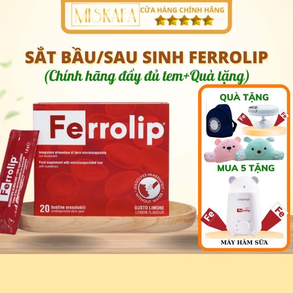 Sắt bầu, Sắt sinh học Ferrolip liposome bổ sung sắt cho mẹ bầu người thiếu máu thiếu sắt_Chính hãng