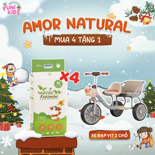   4A   HOT - TẶNG XE ĐẠP VỊT 2 CHỖ  COMBO 04 BỊCH TÃ BỈM AMOR NATURAL dán quần,BỉmViệt mỏng nhẹ,thấm tốt,đủ size NB-4XL 