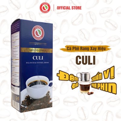 Cà phê rang xay hiệu Culi hộp 500g - Rang vừa - Đắng nhẹ, chua thanh - Pha phin - Copen Coffee