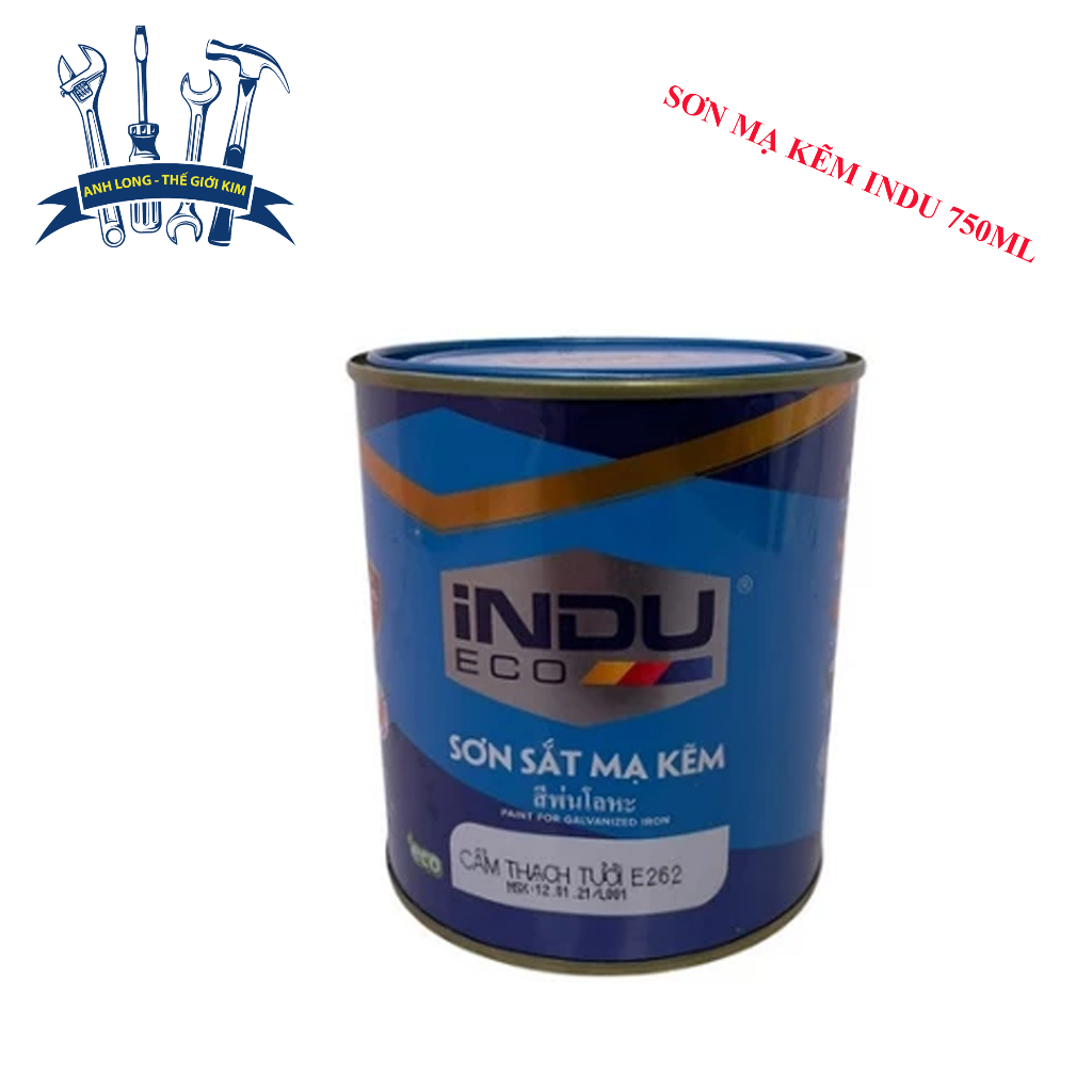 Sơn mạ kẽm Kim Khí Anh Long sơn sắt mạ kẽm Indu hộp 750ml sơn kẽm chính hãng