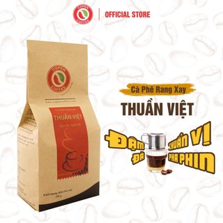 Cà phê rang xay Thuần Việt gói 250g - Rang vừa - Đắng đậm, hương thơm nồng - Pha phin - Copen Coffee