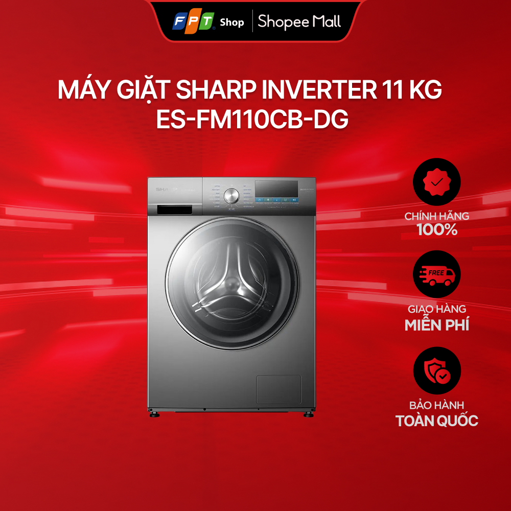 [Chỉ GH tận nơi]  Máy giặt Sharp Inverter 11 kg ES-FM110CB-DG
