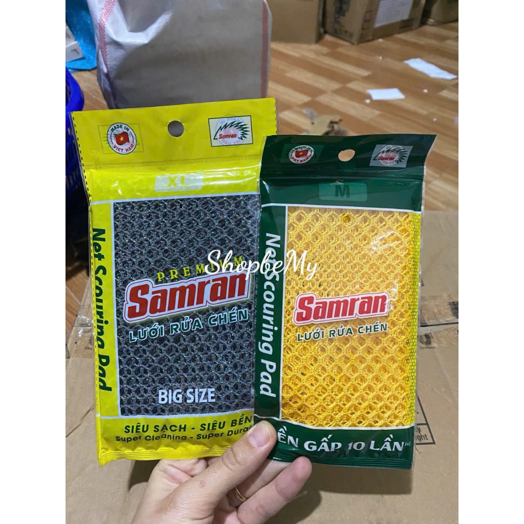 Giẻ Lưới Rửa Chén Bát Cao Cấp Samran Vàng Bền Gấp 10 Lần