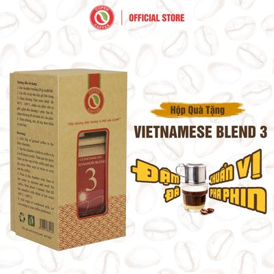Hộp quà tặng Vietnamese Blend 3 (250g + phin Inox) - Rang vừa - Đắng vừa - Pha phin - Copen Coffee