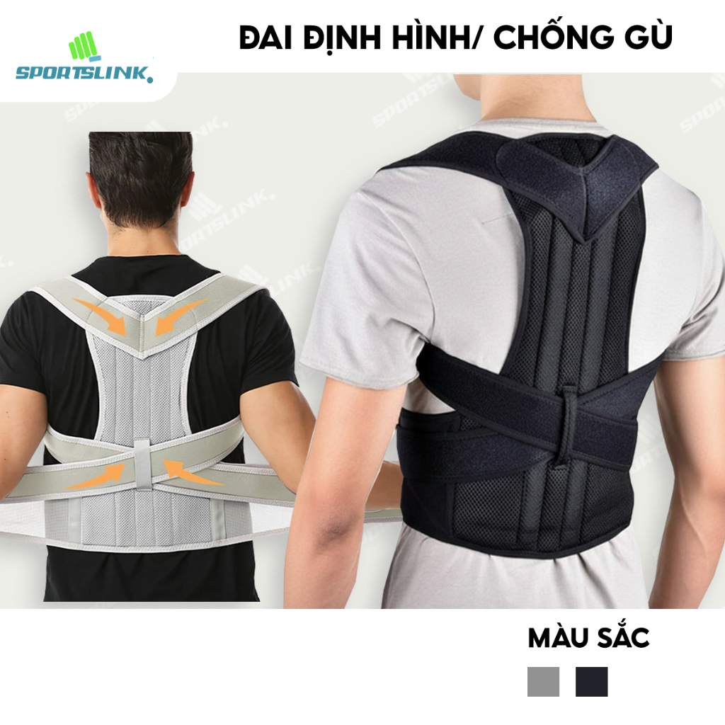 Đai Chống Gù Lưng Nam Nữ,  Đai Lưng Định Hình Cột Sống, Chỉnh Tư Thế Ngồi Bản Nâng Cấp Sportslink