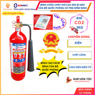 [CÓ KIỂM ĐỊNH] Bình chữa cháy khí CO2 3Kg 83MEC của BỘ QUỐC PHÒNG có tem kiểm định-Chuyện điện