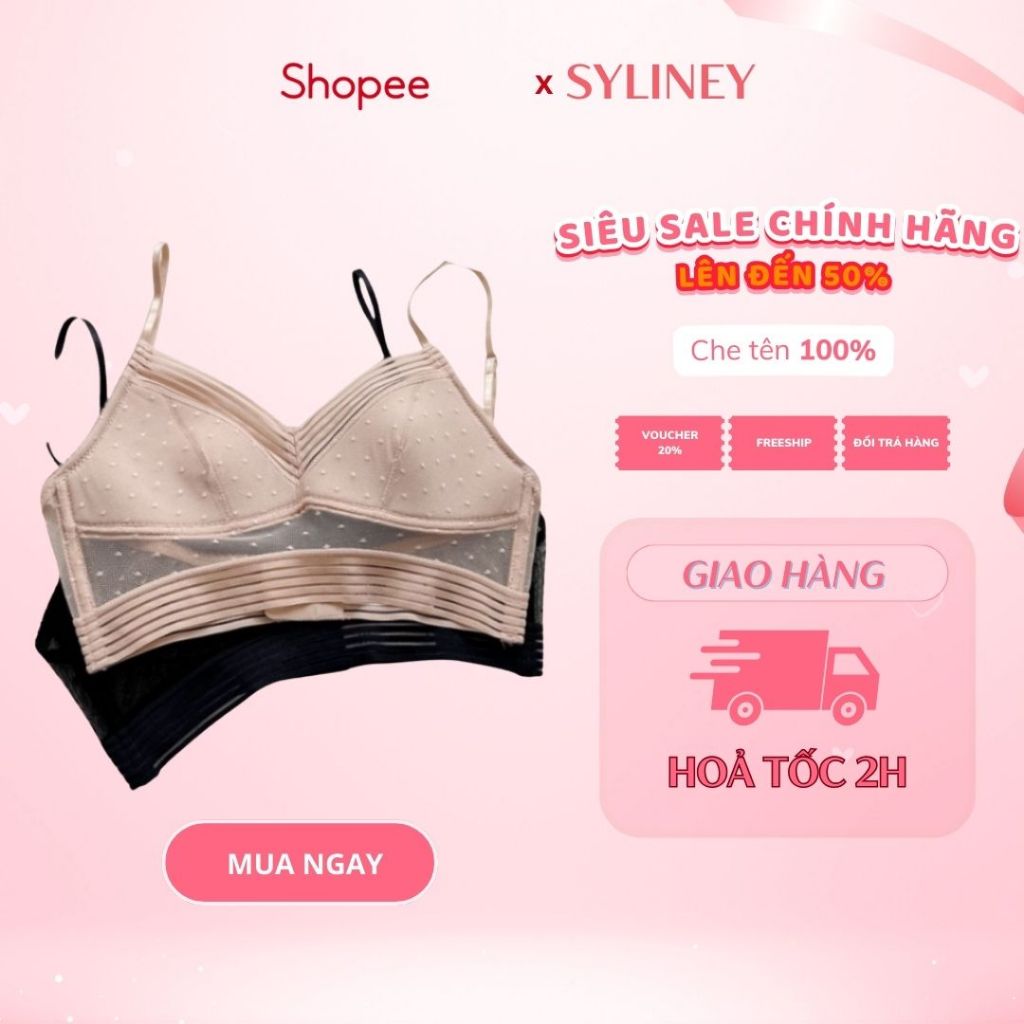 Áo Lót Hở Lưng Syliney, Áo Lót Không Gọng, Đệm Mỏng Thoải Mái, Chất Liệu Ren Mềm Mại A4