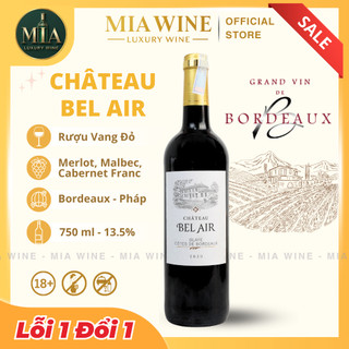 [Chính hãng] - Rượu Vang Đỏ Pháp Chateau Bel Air Blaye Cotes De Bordeaux  "Merlot, Cabernet Franc, Malbec"-750ml (13,5%)