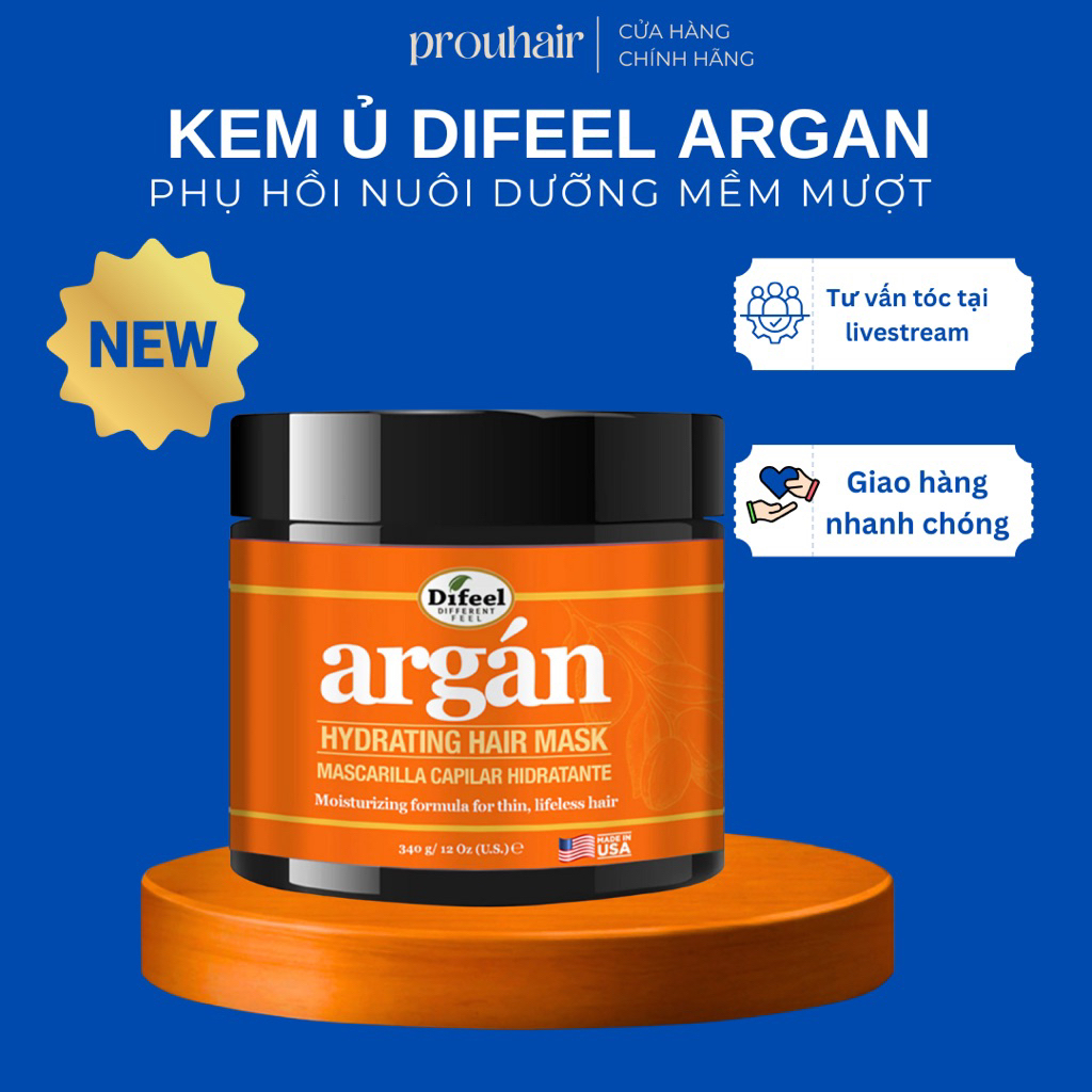 [PROUHAIR] KEM Ủ TÓC DIFEEL ARGAN PHỤC HỒI NUÔI DƯỠNG MÁI TÓC KHÔ HƯ TỔ