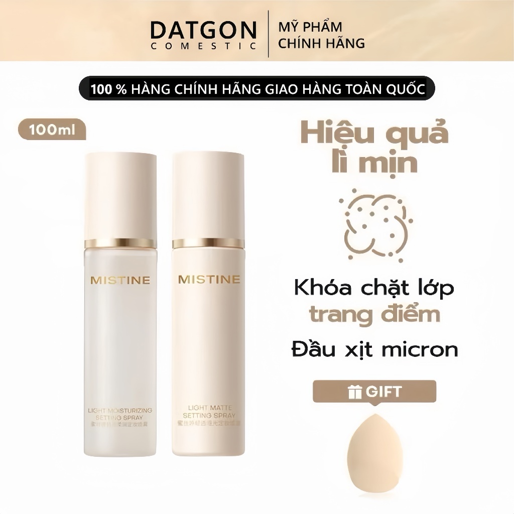 [HOẢ TỐC-TẶNG MÚT] Xịt khoá makeup MISTINE xịt khoá nền Hiệu quả lì mịn 30ml 50ml MIST02