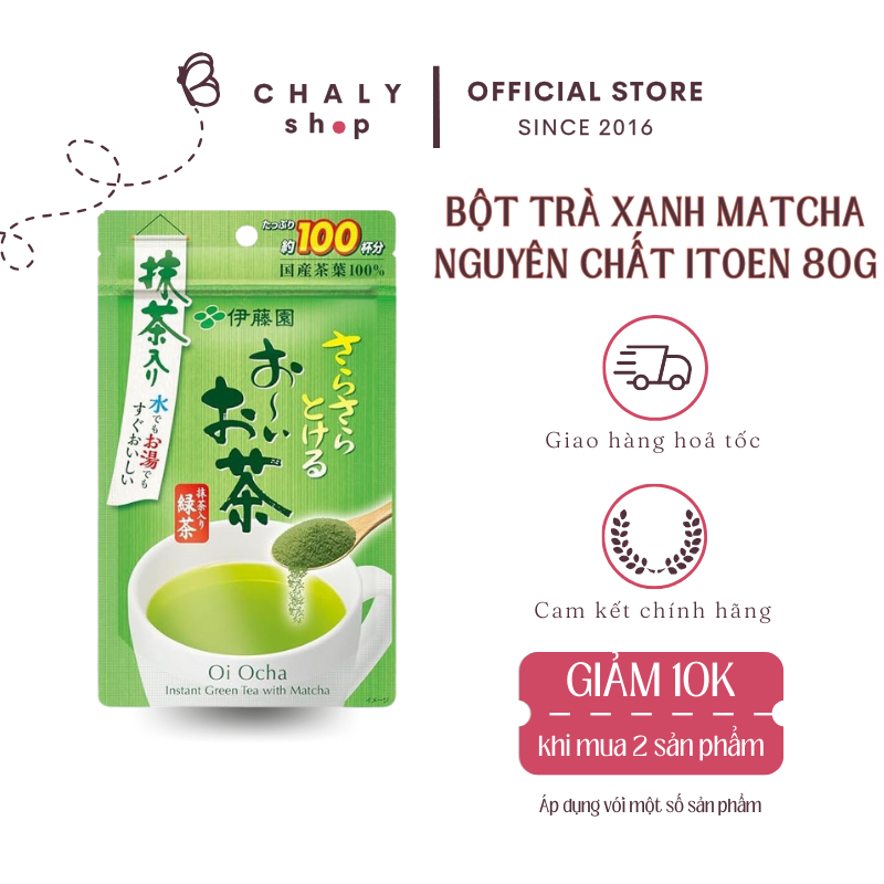 Bột trà xanh matcha nguyên chất Itoen Oi Ocha 80g Nhật