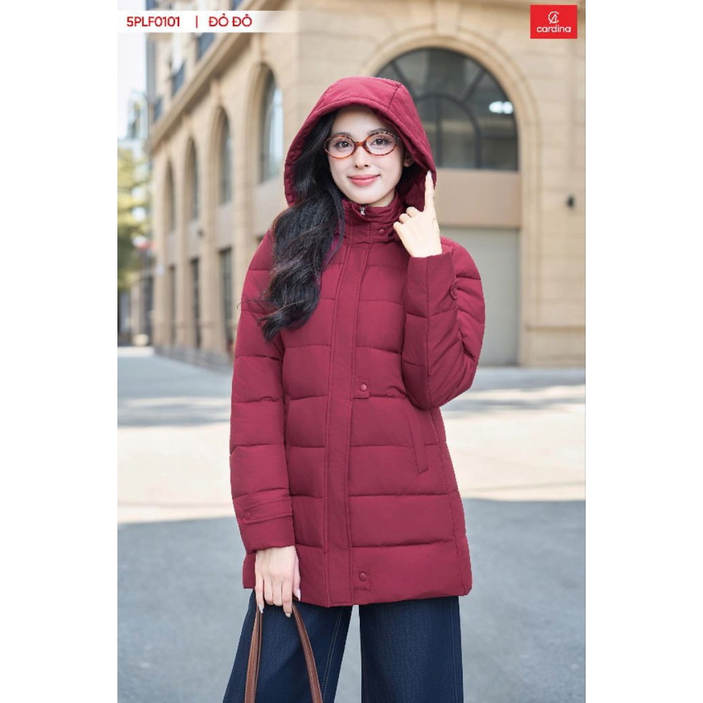 5PLF01,4PLF01 Áo phao nữ CARDINA chất liệu vải gió cao cấp chống nhăn mềm mại trần bông nhẹ giữ nhiệ