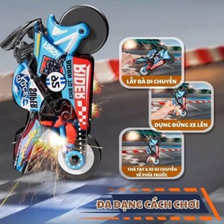 Đồ chơi xe moto chạy đà quán tính phát ra tia lửa, đồ chơi móc khóa cho trẻ em