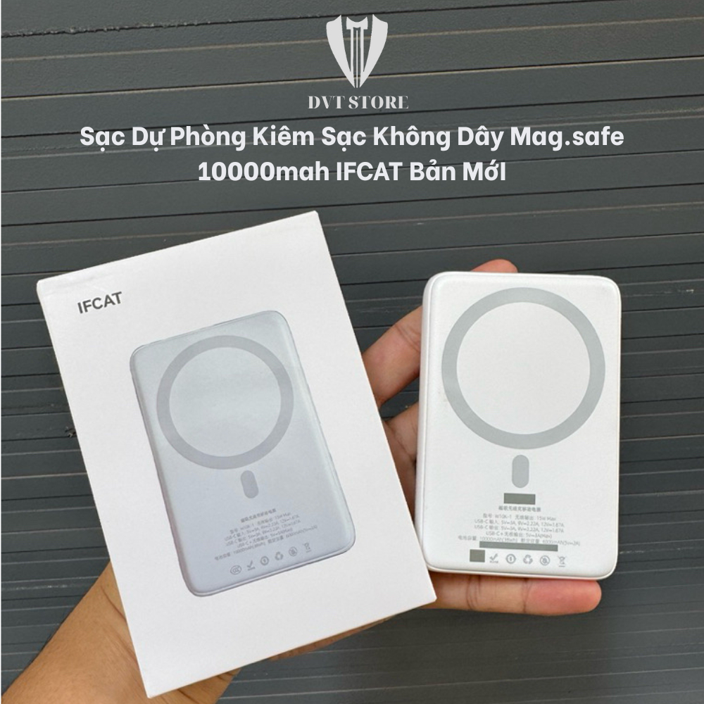 Sạc Dự Phòng Kiêm Sạc Không Dây Mag.safe 10000mah IFCAT Bản Mới - Sạc Nhanh Nhiều Thiết Bị Tiện Lợi