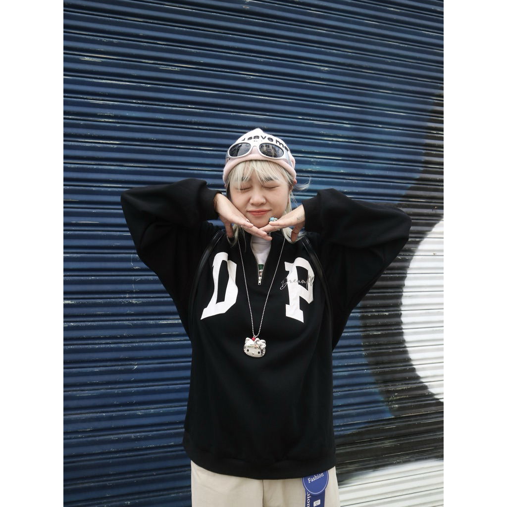 [ẢNH CHỤP THẬT] Áo chui đầu cổ khoá Quarter Zip Sweatshirt chữ DP