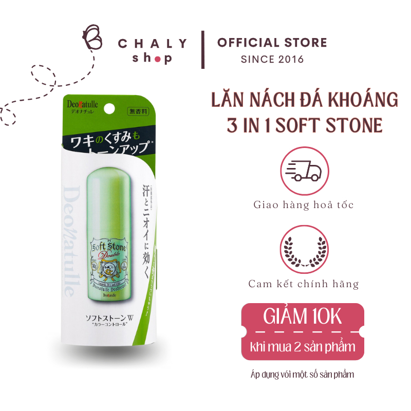 Lăn khử mùi Soft Stone Color Control 3 in 1 khử mùi, kiềm mồ hôi, che phủ thâm nách 20g Nhật