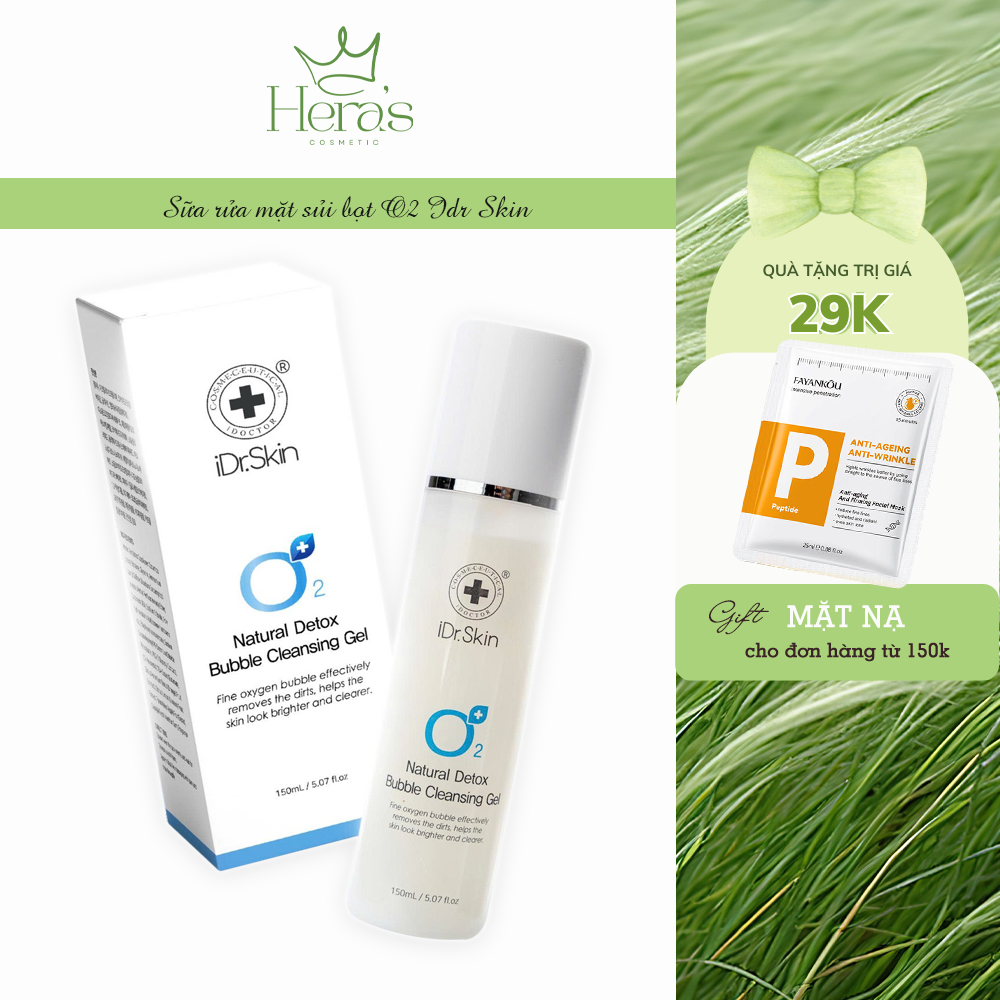 Sữa rửa mặt sủi bọt Detox O2 IDr.Skin _ O2 Natural Detox Bubble Cleansing Gel