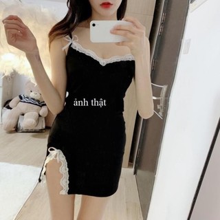Đầm ngủ 2 dây tặng kèm chíp siêu xinh ( Luôn che tên sản phẩm sau khi gói hàng)