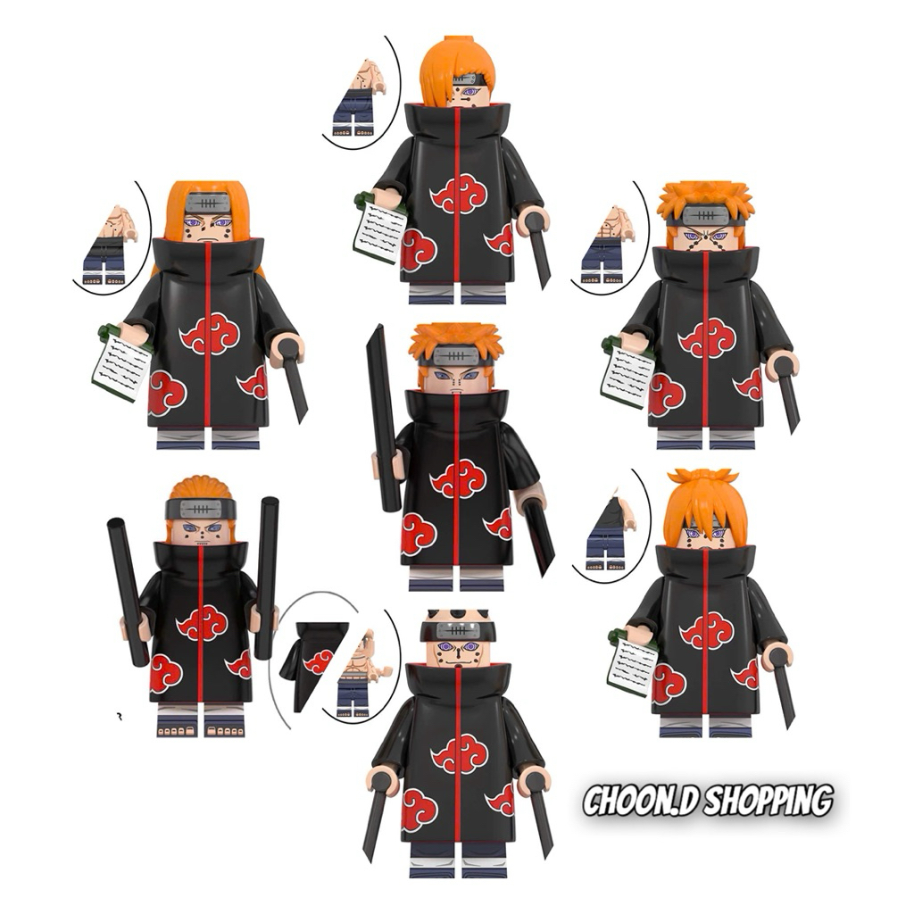 [Hàng Mới Về] Đồ chơi minifigures đầy đủ team Pain - Nagato - Konan [Naruto Shippuden minifigures]