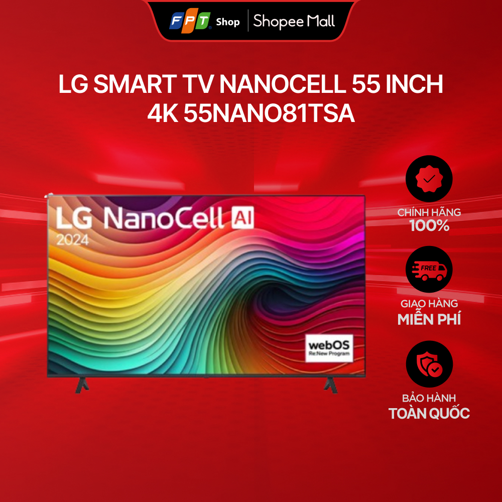 [Chỉ GH tận nơi] LG Smart Tivi 4K 55 inch 55NANO81TSA