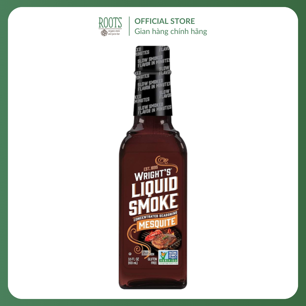 (Ship hỏa tốc) WRIGHT'S - Sốt Ướp Thịt Nướng, Liquid Smoke, Concentrated Seasoning Mesquite, Gluten 