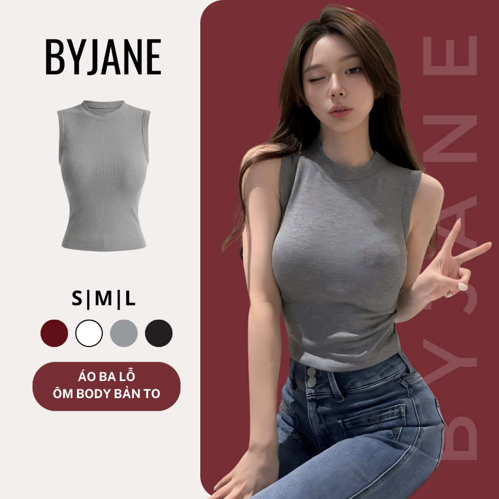 Áo ba lỗ nữ cotton mịn mát BYJANE Áo 2 dây nữ bản to, áo tanktop phù hợp đi tập đi chơi-025