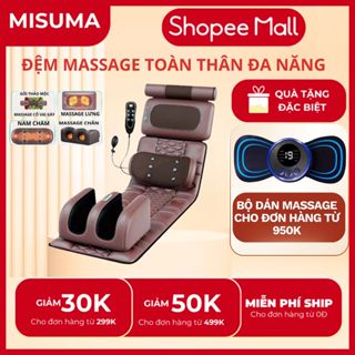 Nệm Massage toàn thân MISUMA kèm đệm massage chân 12 điểm, thảm ghế mát xa rung, làm ấm, hồi phục