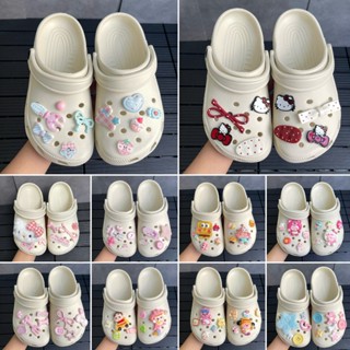    KHÔNG CHỮ   Dép Sục Màu Kem Quai Hậu Thời Trang Nam Nữ Không Thấm Nước - QH3 