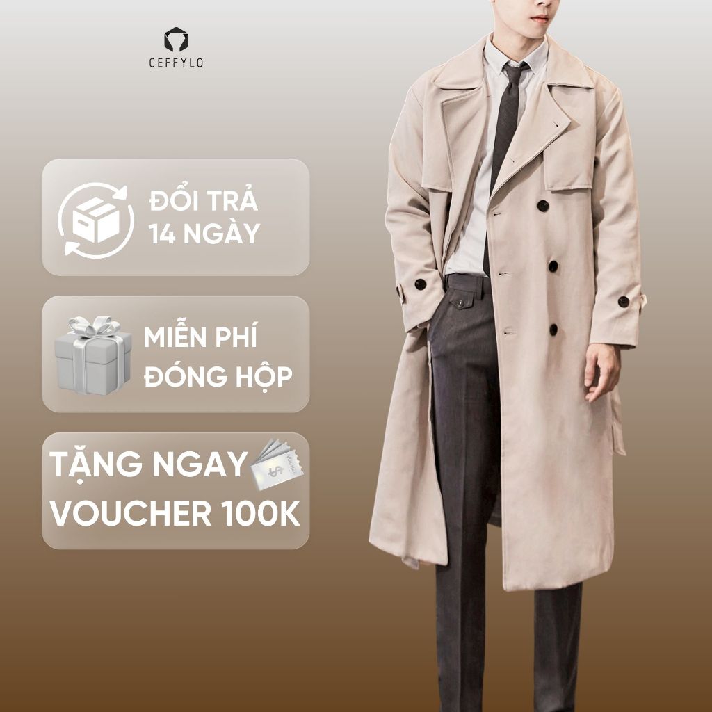 Áo khoác nam TRENCH COAT TRẦN BÔNG CEFFYLO
