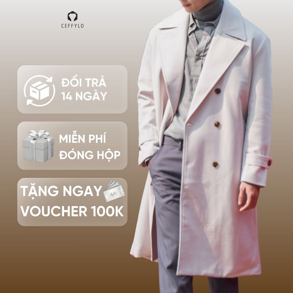 Áo khoác nam TRENCH COAT DÁNG DÀI CEFFYLO