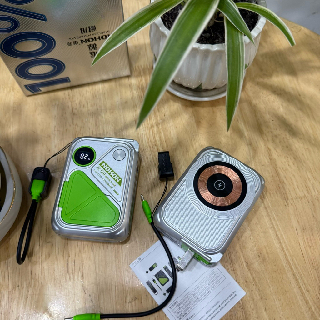 SẠC DỰ PHÒNG NOHON 10000mAh – 22.5W SẠC NHANH + SẠC KHÔNG DÂY – THIẾT KẾ ĐỘC LẠ