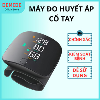 Máy đo huyết áp cổ tay màn hình LED DEMIDE, thông báo kết quả bằng giọng nói bằng tiếng việt