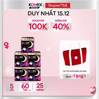   KOL Live  Combo 5 gói Băng vệ sinh Kotex Ban Đêm dạng quần cỡ M L 5x8 