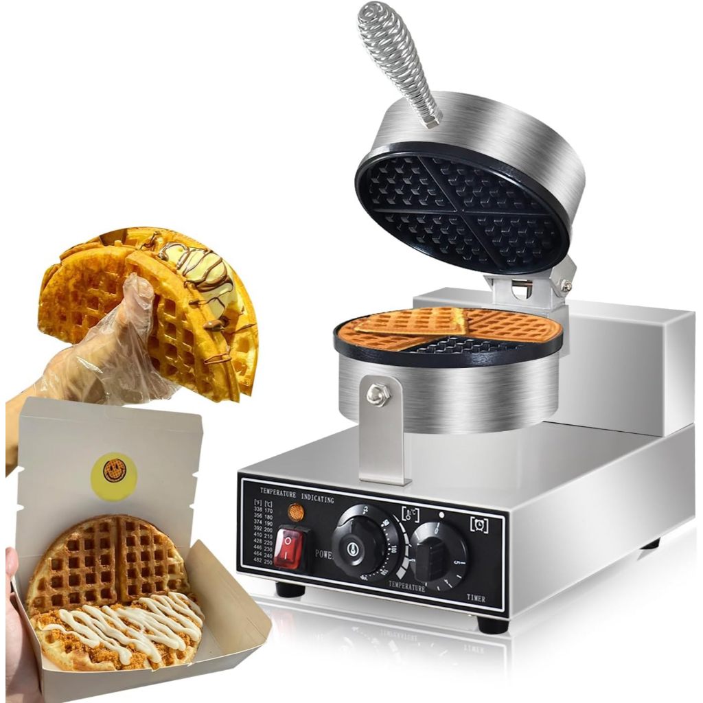 Máy nướng waffle công nghiệp 1200W điều chỉnh 50 - 250 độ, làm nóng nhanh