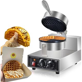 Máy nướng waffle công nghiệp 1200W điều chỉnh 50 - 250 độ, làm nóng nhanh