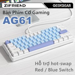  Bàn phím cơ gaming có dây ZIFRIEND AG61 - có đèn nền LED - Phím Chống Ghost - Dành Cho Máy Tính Laptop PC 